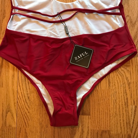 NWT Zaful Red Wine Swimsuit (XL) - Picture 4 of 15